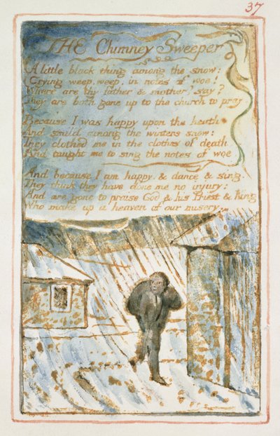 The Chimney Sweeper: Plate 37 from Songs of Innocence and of Experience, c.1815-26 by William Blake